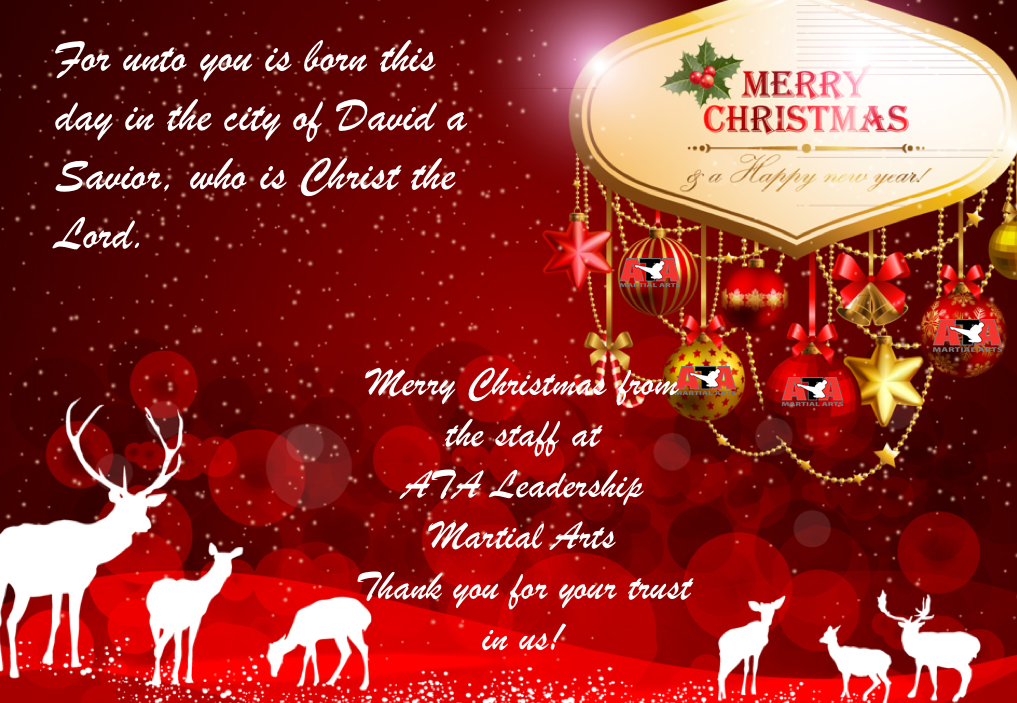Merry Christmas and Happy New year From ATA Leadership Martial Arts!